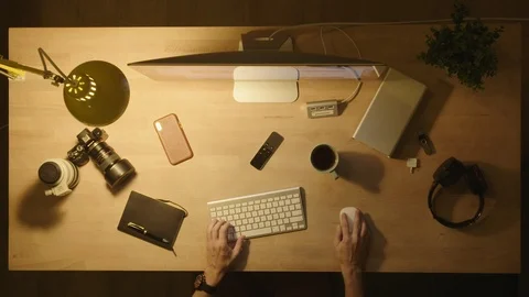 Overhead shot of the table at night Stock Footage 127554757
