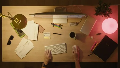 Overhead shot of the table at night Stock Footage 127554822