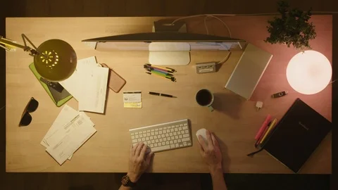 Overhead shot of the table at night Stock-Footage 127554844