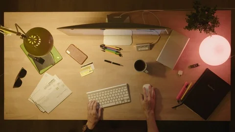 Overhead shot of the table at night Stock Footage 127554878