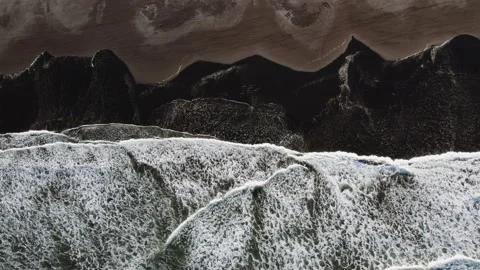 Overhead Shot Of Tide Coming In Over Beach Stock Footage 178266759