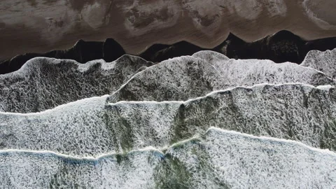 Overhead Shot Of Tide Coming In Over Beach Stock Footage 178267783