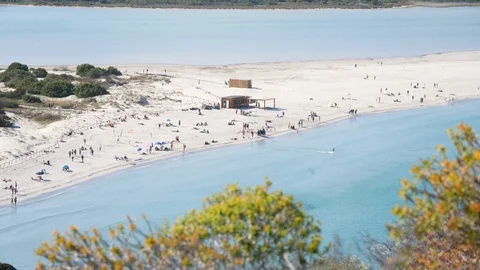 Overhead shot of touristic beach Stock Footage 112120684