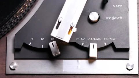 Overhead shot of turntable controls Stock Footage 46493401