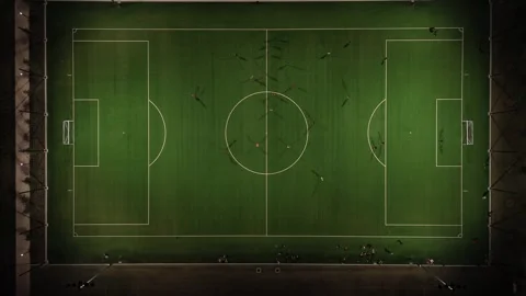 Overhead of soccer game Stock Footage 240153599