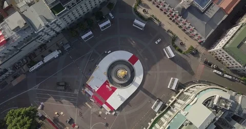 Overhead spinning view of Preparations for independence day of georgia Stock Footage 108599988