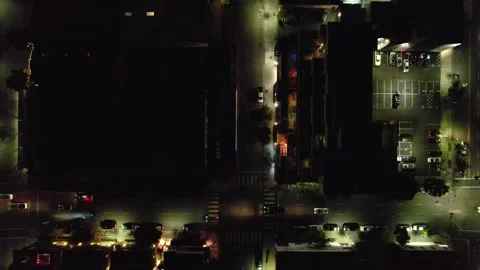 Overhead static drone shot looking straight down at a downtown San Diego street Vídeos de archivo 332678433