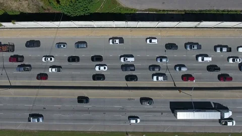 Overhead static traffic drone Stock Footage 96350783