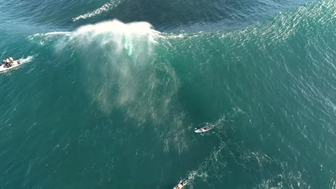 Overhead of subtle rippling green wave, no surfer visible Stock Footage 310535986