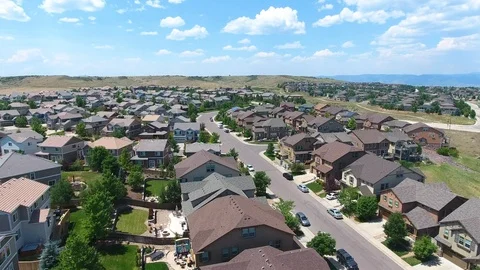 Overhead Suburb Pan Video stock 91828675