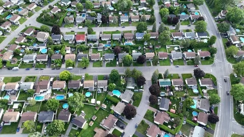 Overhead suburbs Stock Footage 280207482