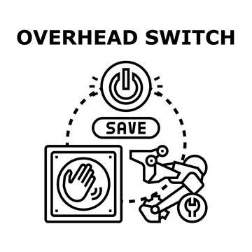 Overhead switch concept vector illustration and icon Illustrazione stock