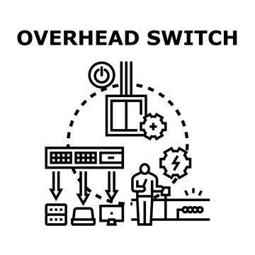 Overhead switch system controlling network operations concept イラスト素材