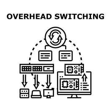 Overhead switching system with data transfer concept Stock Illustration