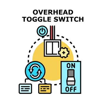 Overhead toggle switch concept vector illustration Stock Illustration