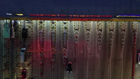 Overhead toll gate shot at night Stock-Footage 306199259