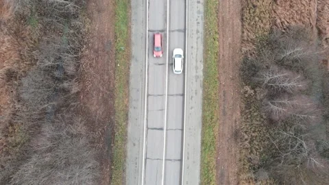 Overhead top view of road speedway Stock Footage 146752008