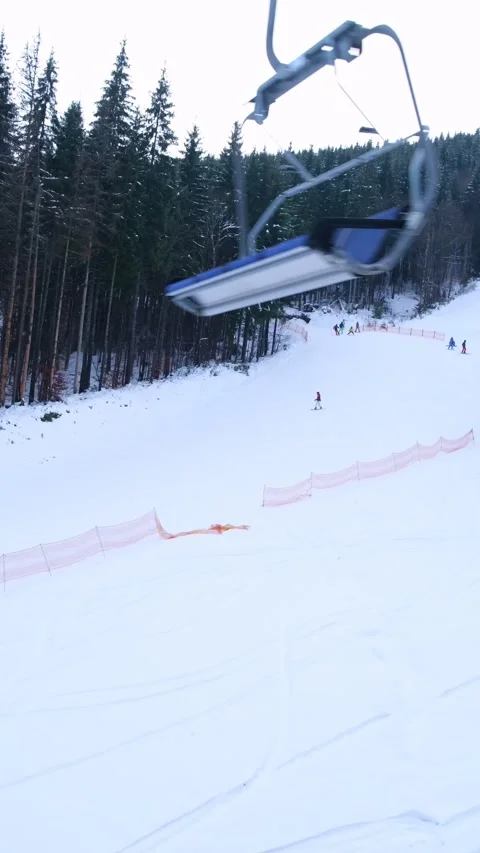 Overhead top view of ski slope Video stock 209908234