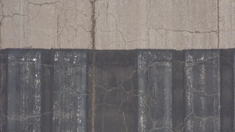 Overhead Topdown Drone Shot Old Concrete Runway Stock Footage 268773299