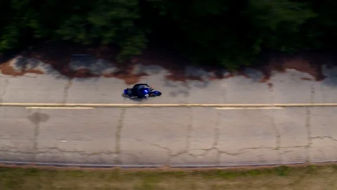 Overhead tracking motorcycle shot Video stock 92319664