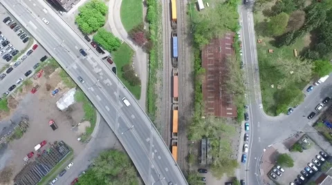 Overhead Train Stock Footage