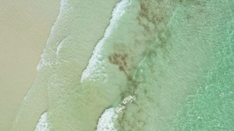 Overhead Turquoise Ocean Beach Shot Stock Footage 268774479