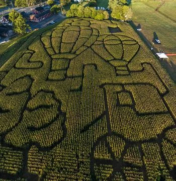 Overhead View of Agricultural Fields in Patterns Stock Photos