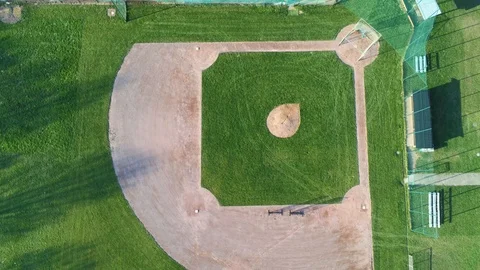Overhead view and rotation over baseball field in Germany. 스톡 동영상 106606462