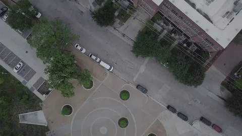 Overhead view of apartment building Stock Footage 77704091