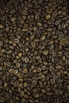Overhead view of backdrop representing halves of dark brown coffee beans. Tex Stock Photos