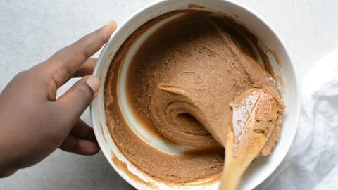 Overhead view of brown sugar cookie dough Stock Footage 279157138