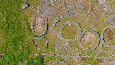 Overhead View Of Celtic Sanctuary To The God Berobreo Stock Footage 279309861