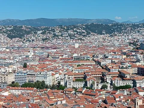 Overhead view of the city of Nice Stock Photos