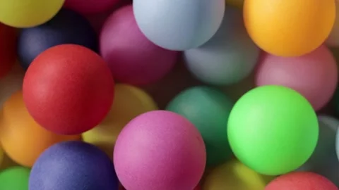Overhead View Of Colorful Balls Stock Footage 143666312