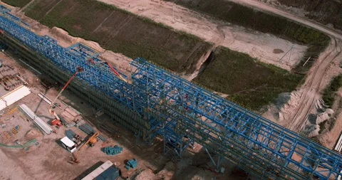 Overhead view of the construction site Stock Footage 138266359