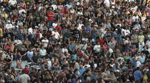 Overhead view of a crowd at an outdoor entertainment Stock Footage 59231240