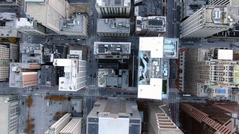 Overhead View of Downtown Baltimore Streets and Rooftops Stock-Footage 98738331