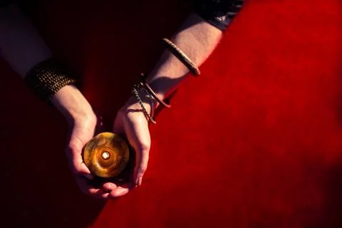 Overhead view of fortune teller Foto stock