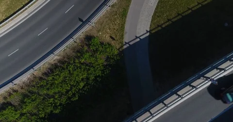 Overhead View Of A Freeway Intersection. Rush Hours Stock Footage 90433449