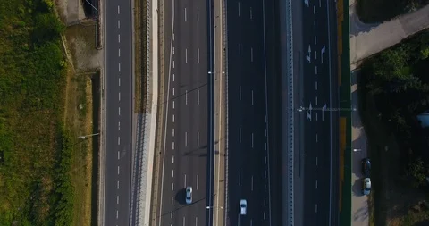 Overhead View Of Highway Stock Footage 92365114