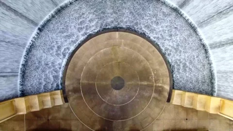 An overhead view of Houston's Waterwall, in the midst of trees, at 60 Stock Footage 258427085