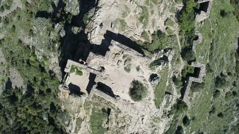 Overhead view of a medieval castle Stock Footage 137125816