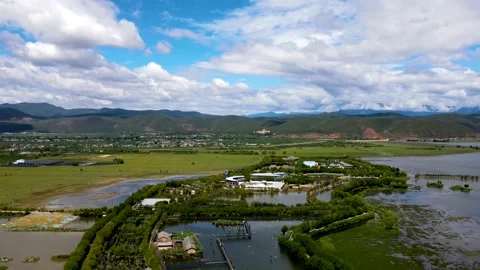 Overhead View of Natural Scenery Time-lapse in Lijiang Yunnan China Video stock 336882512