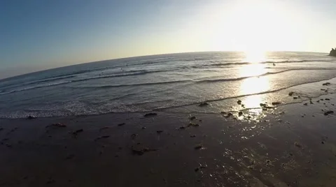 Overhead View of Ocean at Sunset Stock Footage 41646954