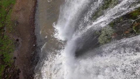 Overhead View of Ohtamis Waterfall with a Medium-Speed Rightward Rotation Stock Footage 348027931