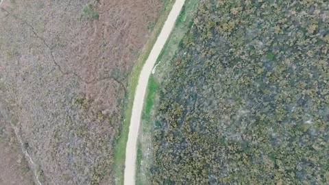 Overhead View Of Path On The Mountain Slope. - aerial Stock Footage 243008816