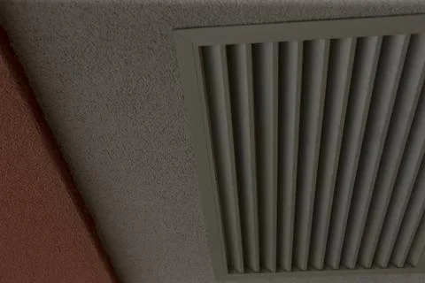 Overhead view of patterned ceiling vent with contrasting materials Stock Photos