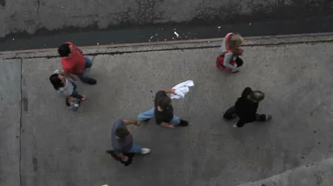 Overhead View People Walking Stock Footage 25912682