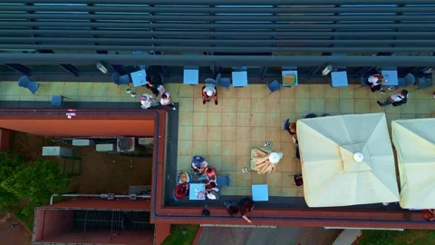 Overhead view a restaurant with tables and. Stock Footage 284666319