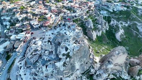 Overhead View of Rock Cut Chambers and Pathways Video stock 218584298